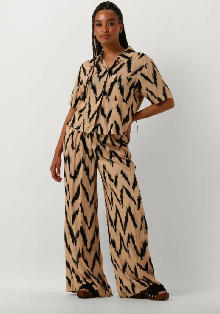 beige aaiko wijde broek frederique ikat vis 528