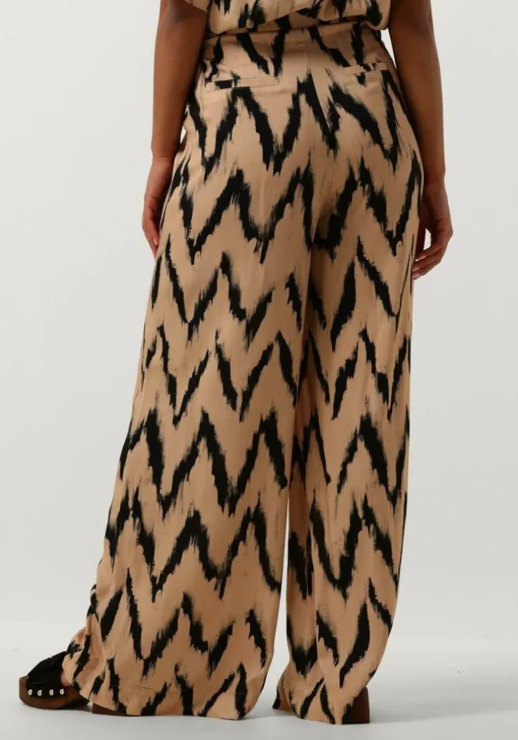 beige aaiko wijde broek frederique ikat vis 528