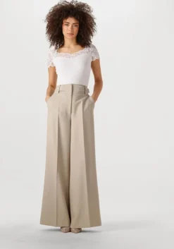 beige aaiko wijde broek nore buttons r pes 345