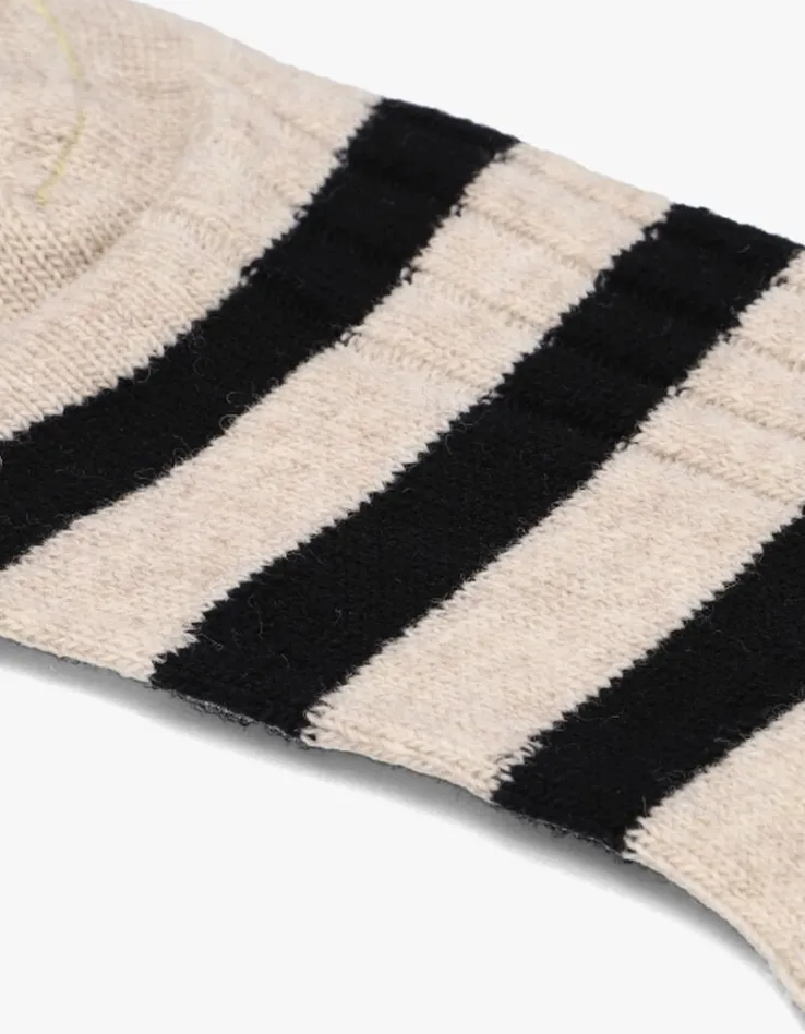 beige alfredo gonzales sokken merino cosy rib stripes