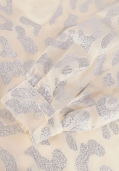 beige alix the label blouses ladies woven lurex animal blouse