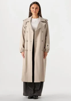 beige alix the label trenchcoats ladies woven trenchcoat