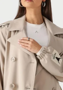 beige alix the label trenchcoats ladies woven trenchcoat