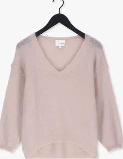 beige american dreams trui silja v neck knit