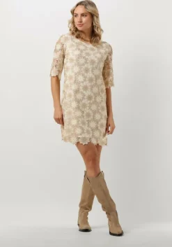 beige ana alcazar midi jurk dress sleeves 040419-3473