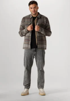 beige anerkjendt casual overhemd akhanky multi col. overshirt