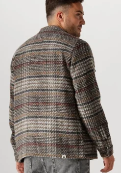 beige anerkjendt casual overhemd akhanky multi col. overshirt