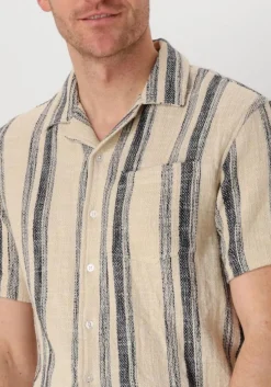 beige anerkjendt casual overhemd akleon structure s/s shirt