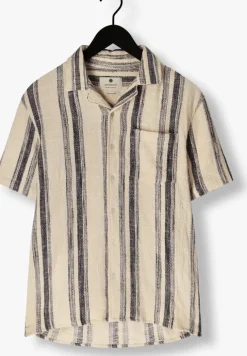 beige anerkjendt casual overhemd akleon structure s/s shirt