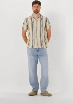 beige anerkjendt casual overhemd akleon structure s/s shirt