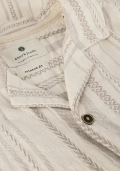 beige anerkjendt casual overhemd akleon s/s structure shirt