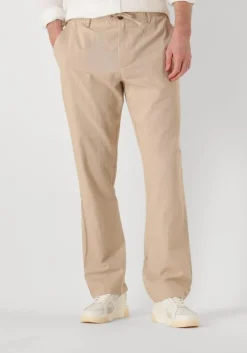 beige anerkjendt chino akjan cot/linen ela pants