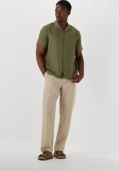 beige anerkjendt chino akjan cot/linen ela pants