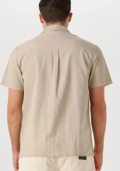 beige anerkjendt overhemden akleo sss cot/linen shirt