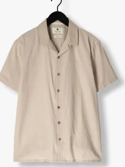 beige anerkjendt overhemden akleo sss cot/linen shirt