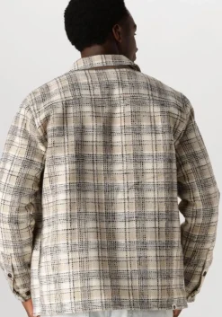 beige anerkjendt overhemden akhanky check twill overshirt