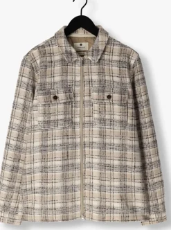 beige anerkjendt overhemden akhanky check twill overshirt