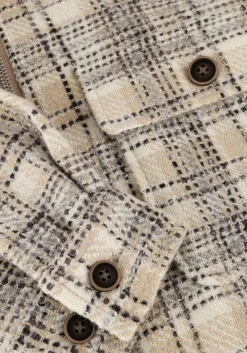 beige anerkjendt overhemden akhanky check twill overshirt