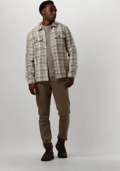 beige anerkjendt overhemden akhanky check twill overshirt