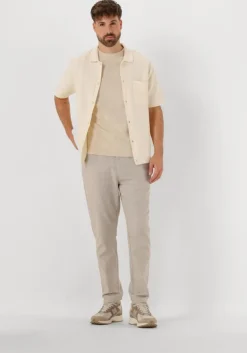 beige anerkjendt polo aksvend s/s knit shirt