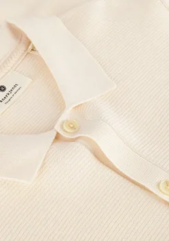 beige anerkjendt polo aksvend s/s knit shirt