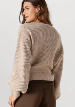 beige another label vest abby knitted cardigan
