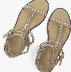 beige ash platte sandalen play