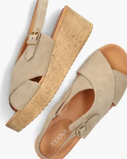 beige ayana sandalen met hak 722031