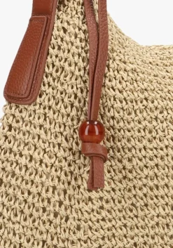 beige becksondergaard schoudertas paper straw ariya bag