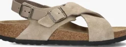 beige birkenstock platte sandalen tulum ii vl
