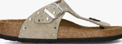 beige birkenstock teenslippers gizeh rivet border