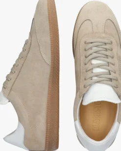 beige blackstone lage sneakers lime wren perf