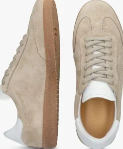 beige blackstone lage sneakers lime wren perf woman