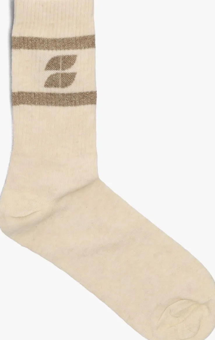 beige by-bar sokken logo sparkle grey socks