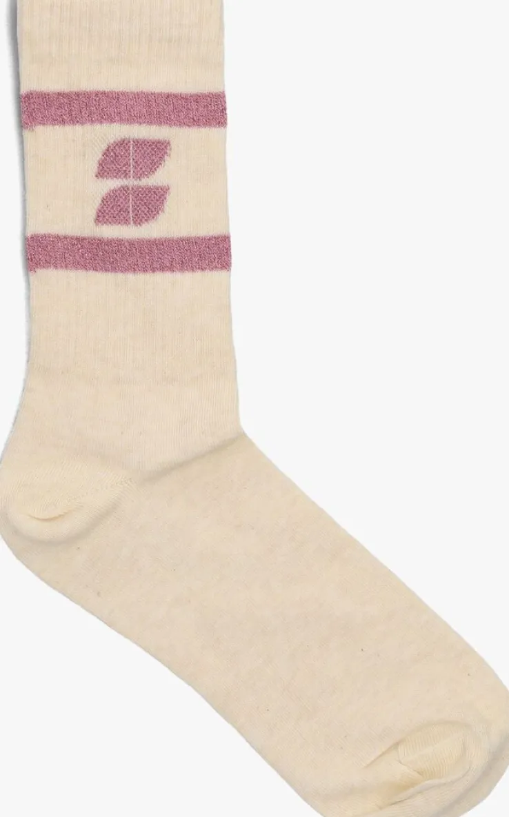 beige by-bar sokken logo sparkle grey socks