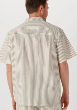 beige calvin klein casual overhemd cotton poplin s/s shirt