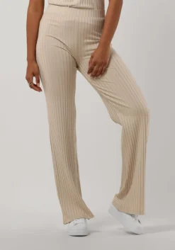 beige calvin klein flared broek elongated rib pants