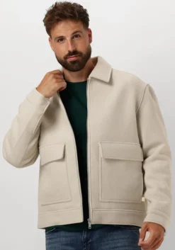 beige calvin klein jack wool blend jack
