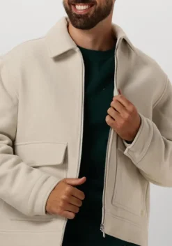 beige calvin klein jack wool blend jack