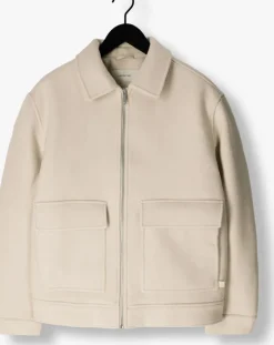 beige calvin klein jack wool blend jack