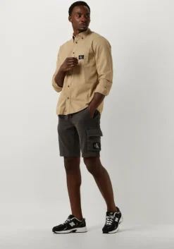 beige calvin klein overshirt regular shirt