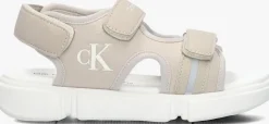 beige calvin klein platte sandalen 83024