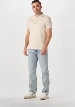 beige calvin klein polo liquid touch welt zip polo