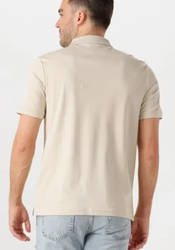 beige calvin klein polo liquid touch welt zip polo