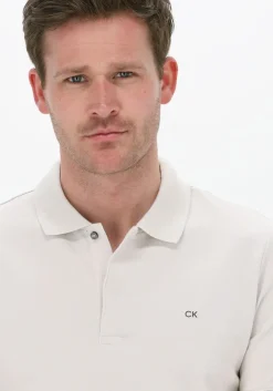beige calvin klein polo stretch pique slim polo
