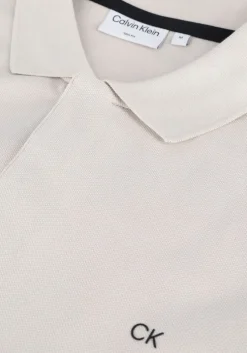 beige calvin klein polo stretch pique slim polo