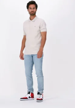 beige calvin klein polo stretch pique slim polo