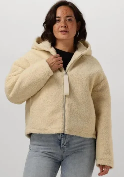 beige calvin klein teddy jas sherpa jacket