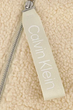 beige calvin klein teddy jas sherpa jacket