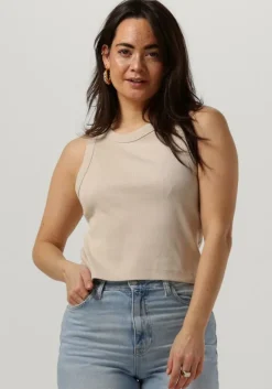 beige calvin klein top rab rib tank top
